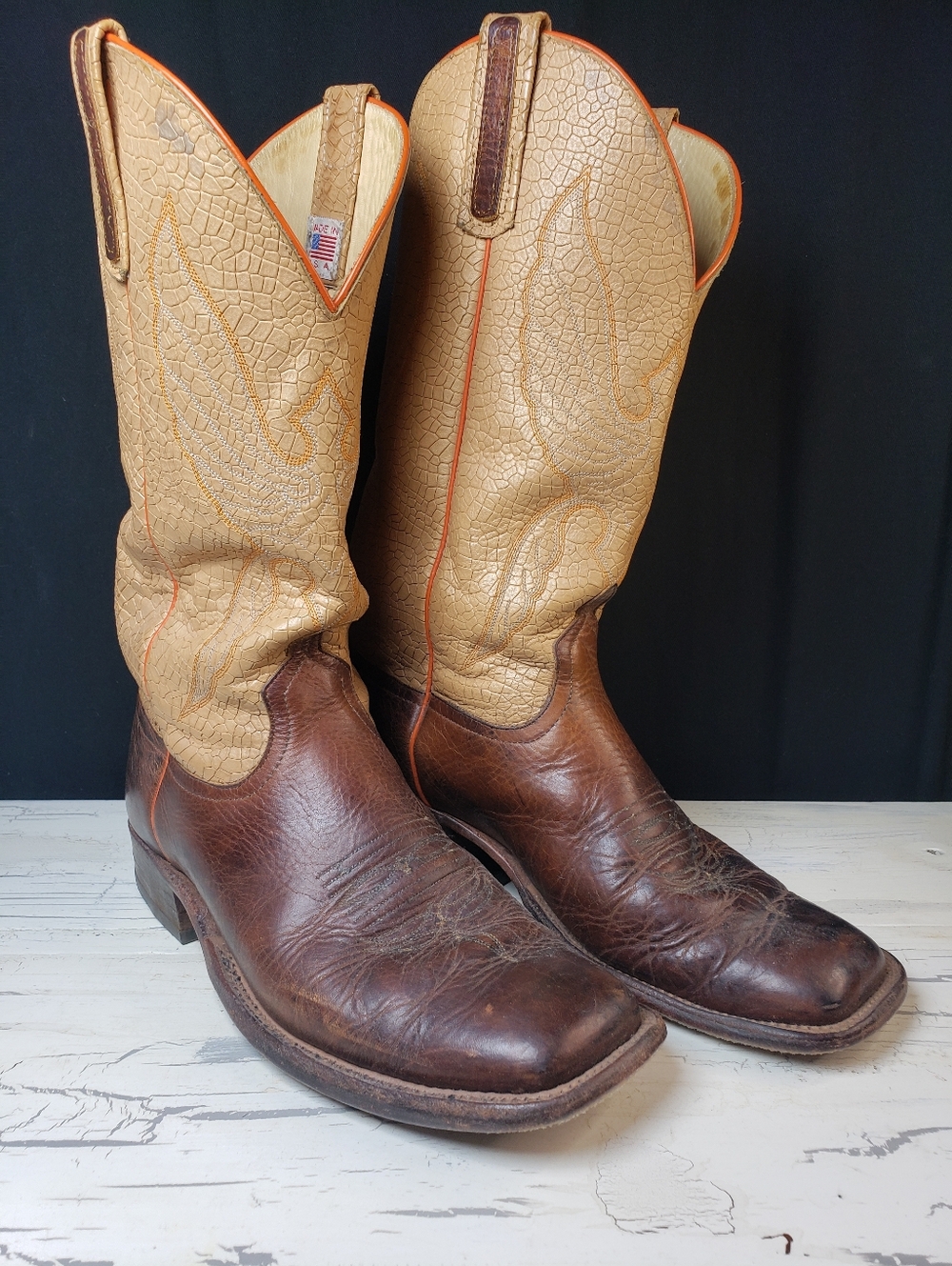 Anderson Bean Bison Cowboy Boots in Tobacco Brown - Men's 9.5 D